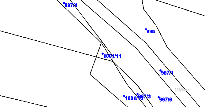 Parcela st. 1001/11 v KÚ Střítež u Volyně, Katastrální mapa