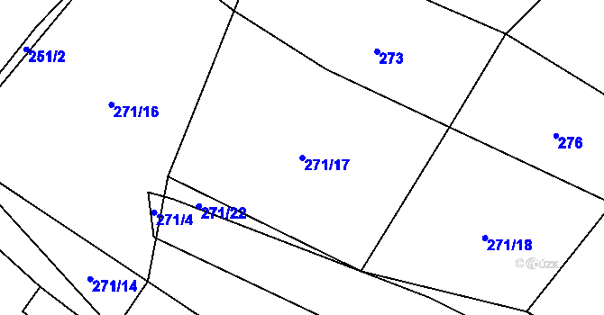 Parcela st. 271/17 v KÚ Střítež u Volyně, Katastrální mapa