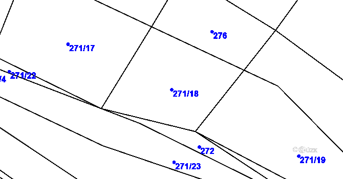 Parcela st. 271/18 v KÚ Střítež u Volyně, Katastrální mapa