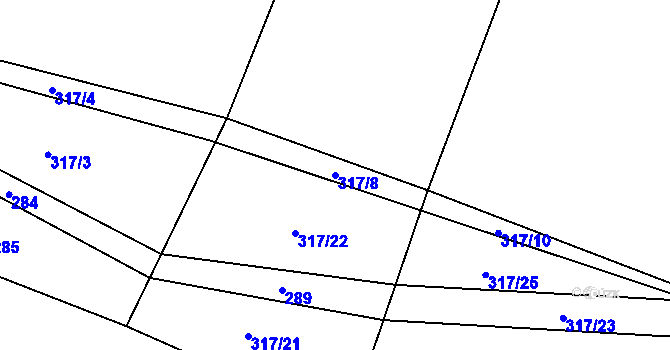 Parcela st. 317/8 v KÚ Střítež u Volyně, Katastrální mapa