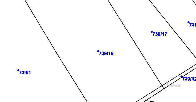 Parcela st. 739/16 v KÚ Střítež u Volyně, Katastrální mapa