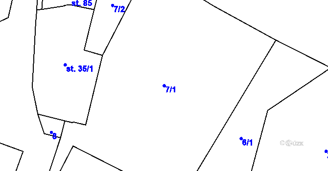 Parcela st. 7/1 v KÚ Střítež u Volyně, Katastrální mapa