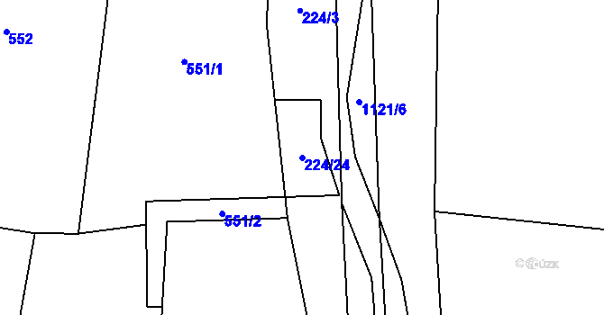 Parcela st. 224/24 v KÚ Střítež u Volyně, Katastrální mapa