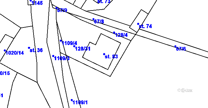 Parcela st. 83 v KÚ Střítež u Volyně, Katastrální mapa