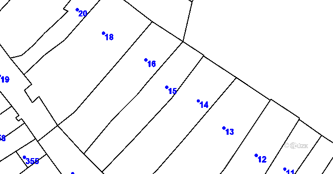 Parcela st. 15 v KÚ Litoměřice, Katastrální mapa