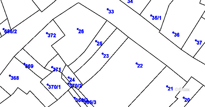 Parcela st. 23 v KÚ Litoměřice, Katastrální mapa