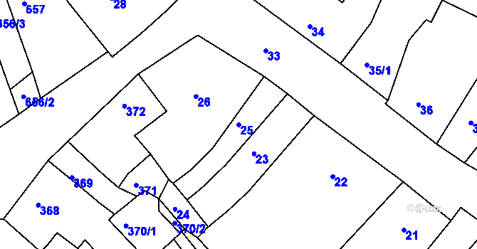 Parcela st. 25 v KÚ Litoměřice, Katastrální mapa