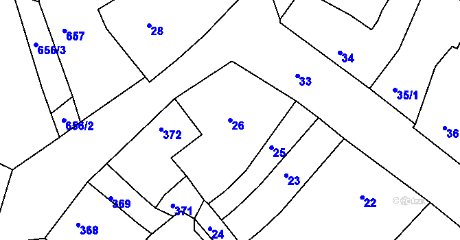 Parcela st. 26 v KÚ Litoměřice, Katastrální mapa