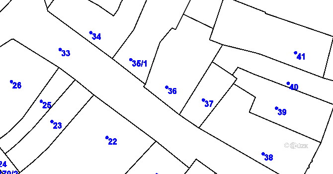 Parcela st. 36 v KÚ Litoměřice, Katastrální mapa