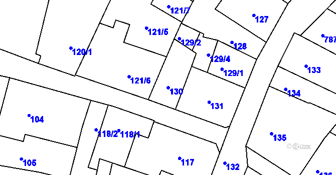 Parcela st. 130 v KÚ Litoměřice, Katastrální mapa