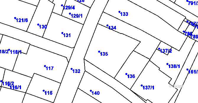 Parcela st. 135 v KÚ Litoměřice, Katastrální mapa
