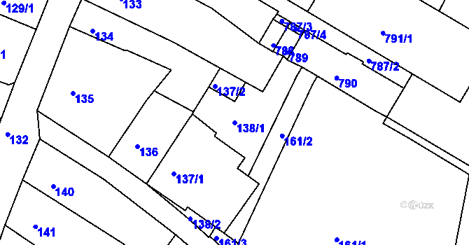 Parcela st. 138/1 v KÚ Litoměřice, Katastrální mapa