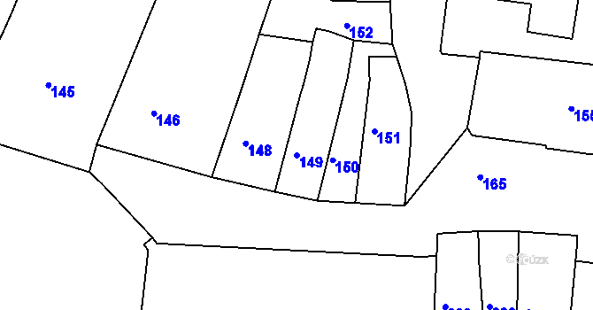 Parcela st. 149 v KÚ Litoměřice, Katastrální mapa