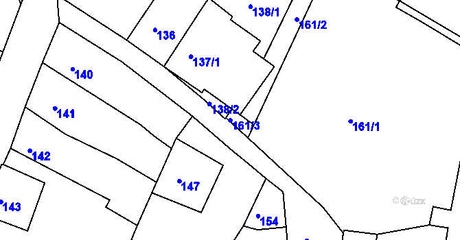 Parcela st. 161/3 v KÚ Litoměřice, Katastrální mapa