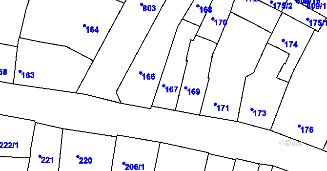 Parcela st. 167 v KÚ Litoměřice, Katastrální mapa