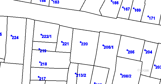 Parcela st. 220 v KÚ Litoměřice, Katastrální mapa