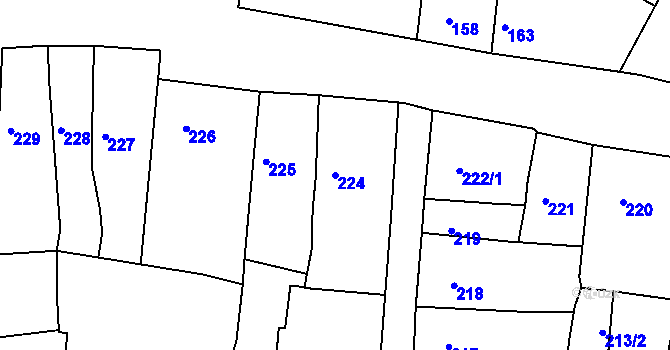 Parcela st. 224 v KÚ Litoměřice, Katastrální mapa