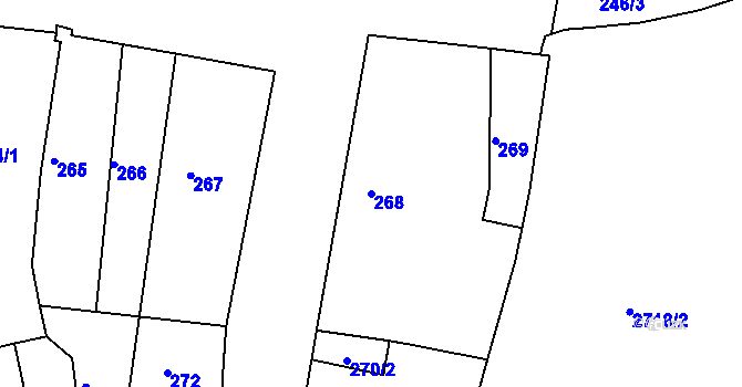 Parcela st. 268 v KÚ Litoměřice, Katastrální mapa