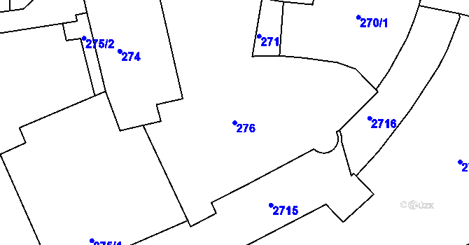 Parcela st. 276 v KÚ Litoměřice, Katastrální mapa