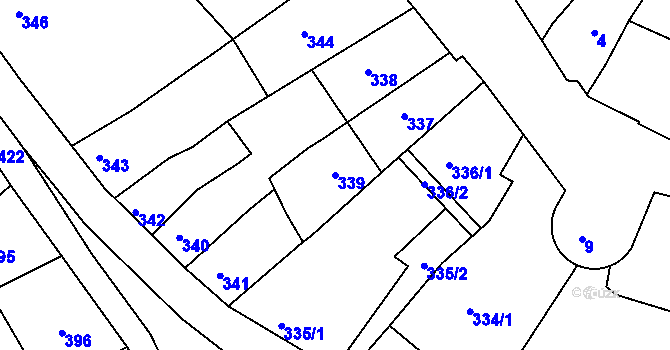 Parcela st. 339 v KÚ Litoměřice, Katastrální mapa