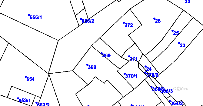 Parcela st. 369 v KÚ Litoměřice, Katastrální mapa