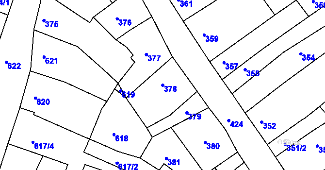 Parcela st. 378 v KÚ Litoměřice, Katastrální mapa