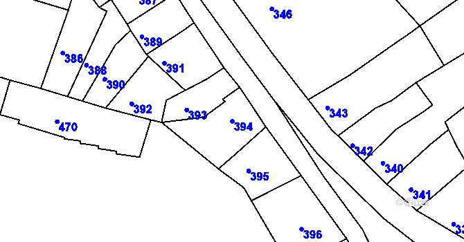 Parcela st. 394 v KÚ Litoměřice, Katastrální mapa