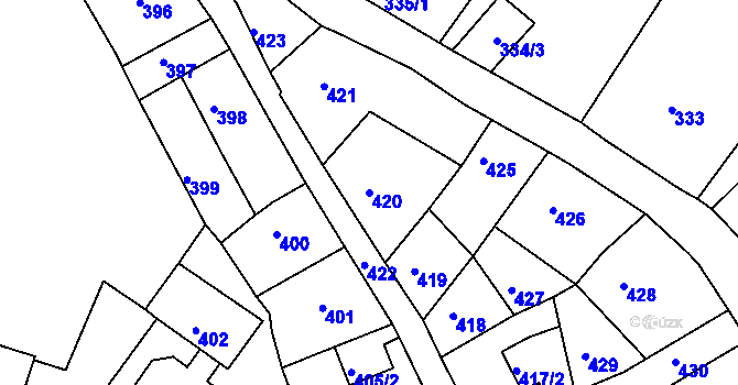 Parcela st. 420 v KÚ Litoměřice, Katastrální mapa