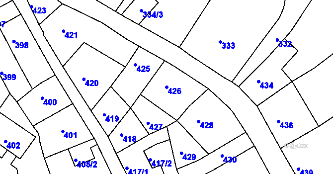 Parcela st. 426 v KÚ Litoměřice, Katastrální mapa