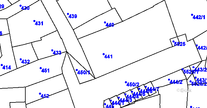 Parcela st. 441 v KÚ Litoměřice, Katastrální mapa