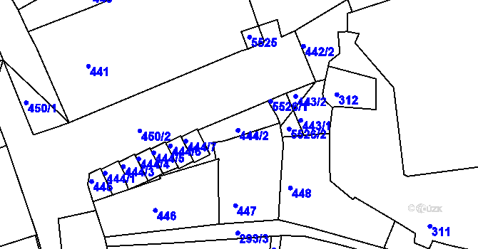 Parcela st. 444/2 v KÚ Litoměřice, Katastrální mapa