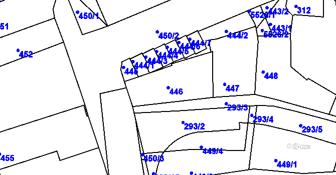 Parcela st. 446 v KÚ Litoměřice, Katastrální mapa