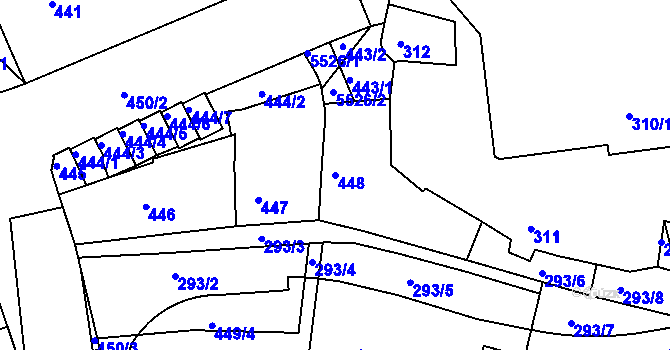 Parcela st. 448 v KÚ Litoměřice, Katastrální mapa