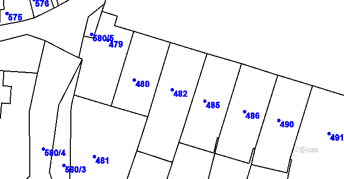 Parcela st. 482 v KÚ Litoměřice, Katastrální mapa