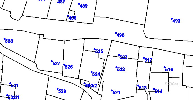 Parcela st. 525 v KÚ Litoměřice, Katastrální mapa