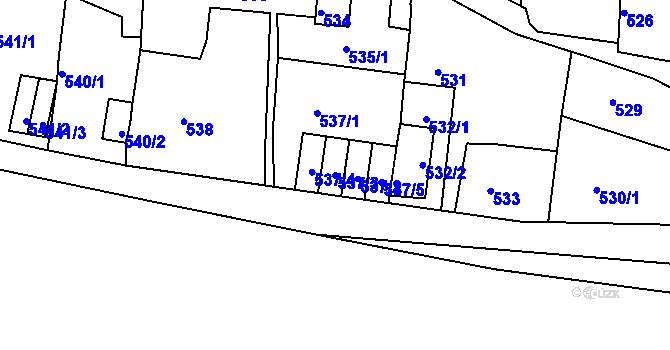 Parcela st. 537/3 v KÚ Litoměřice, Katastrální mapa