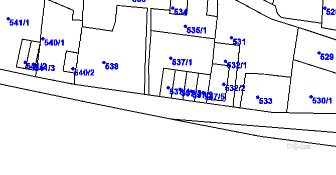 Parcela st. 537/4 v KÚ Litoměřice, Katastrální mapa