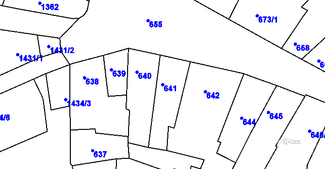 Parcela st. 641 v KÚ Litoměřice, Katastrální mapa
