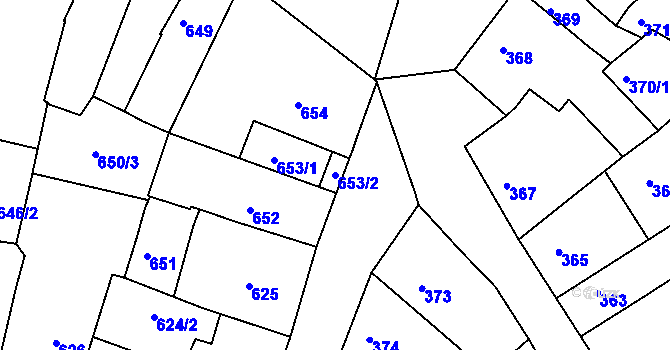Parcela st. 653/2 v KÚ Litoměřice, Katastrální mapa