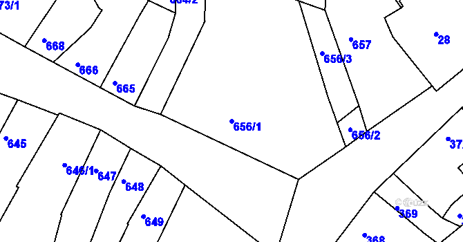 Parcela st. 656/1 v KÚ Litoměřice, Katastrální mapa