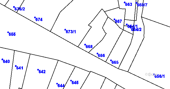 Parcela st. 668 v KÚ Litoměřice, Katastrální mapa
