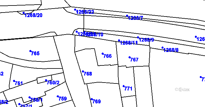 Parcela st. 766 v KÚ Litoměřice, Katastrální mapa