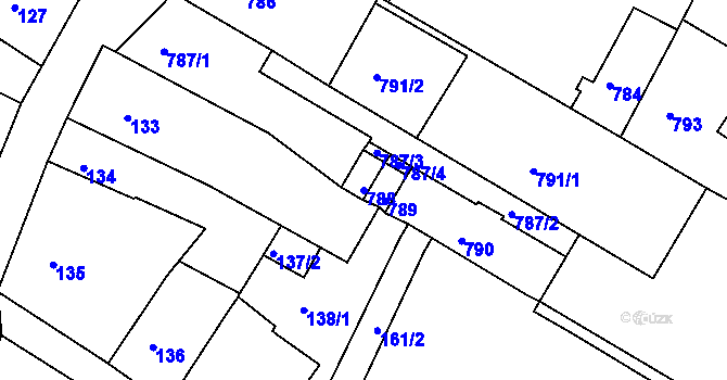 Parcela st. 788 v KÚ Litoměřice, Katastrální mapa