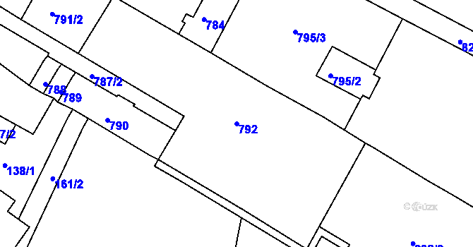 Parcela st. 792 v KÚ Litoměřice, Katastrální mapa