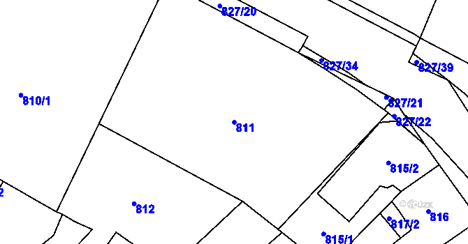 Parcela st. 811 v KÚ Litoměřice, Katastrální mapa