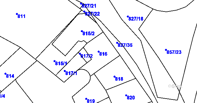 Parcela st. 816 v KÚ Litoměřice, Katastrální mapa