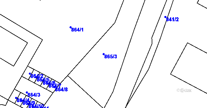 Parcela st. 865/3 v KÚ Litoměřice, Katastrální mapa