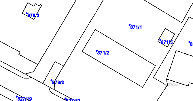 Parcela st. 871/2 v KÚ Litoměřice, Katastrální mapa