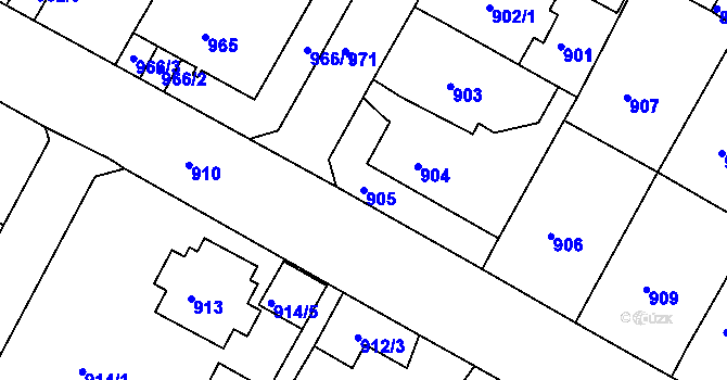 Parcela st. 905 v KÚ Litoměřice, Katastrální mapa