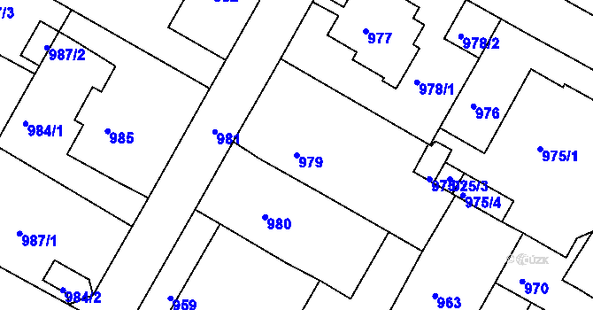 Parcela st. 979 v KÚ Litoměřice, Katastrální mapa